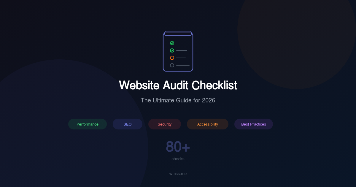La checklist ultime pour auditer votre site web en 2026